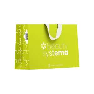 Маленький брендований картонний пакет beauty systema