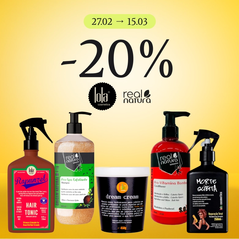 -20% на догляд за волоссям Lola та Real Natura!