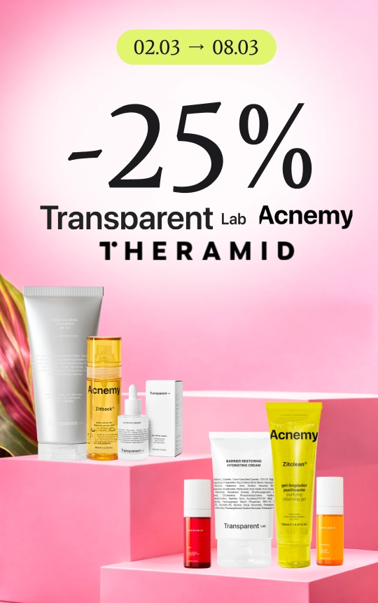 -25% на весь асортимент брендів Acnemy, Theramid, Transparent Lab!