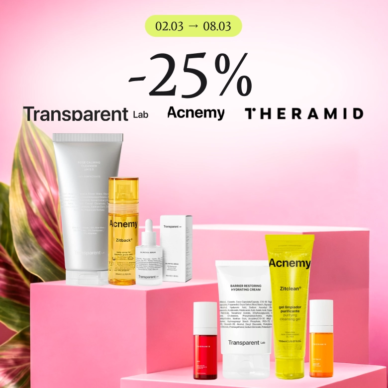 -25% на весь асортимент брендів Acnemy, Theramid, Transparent Lab!