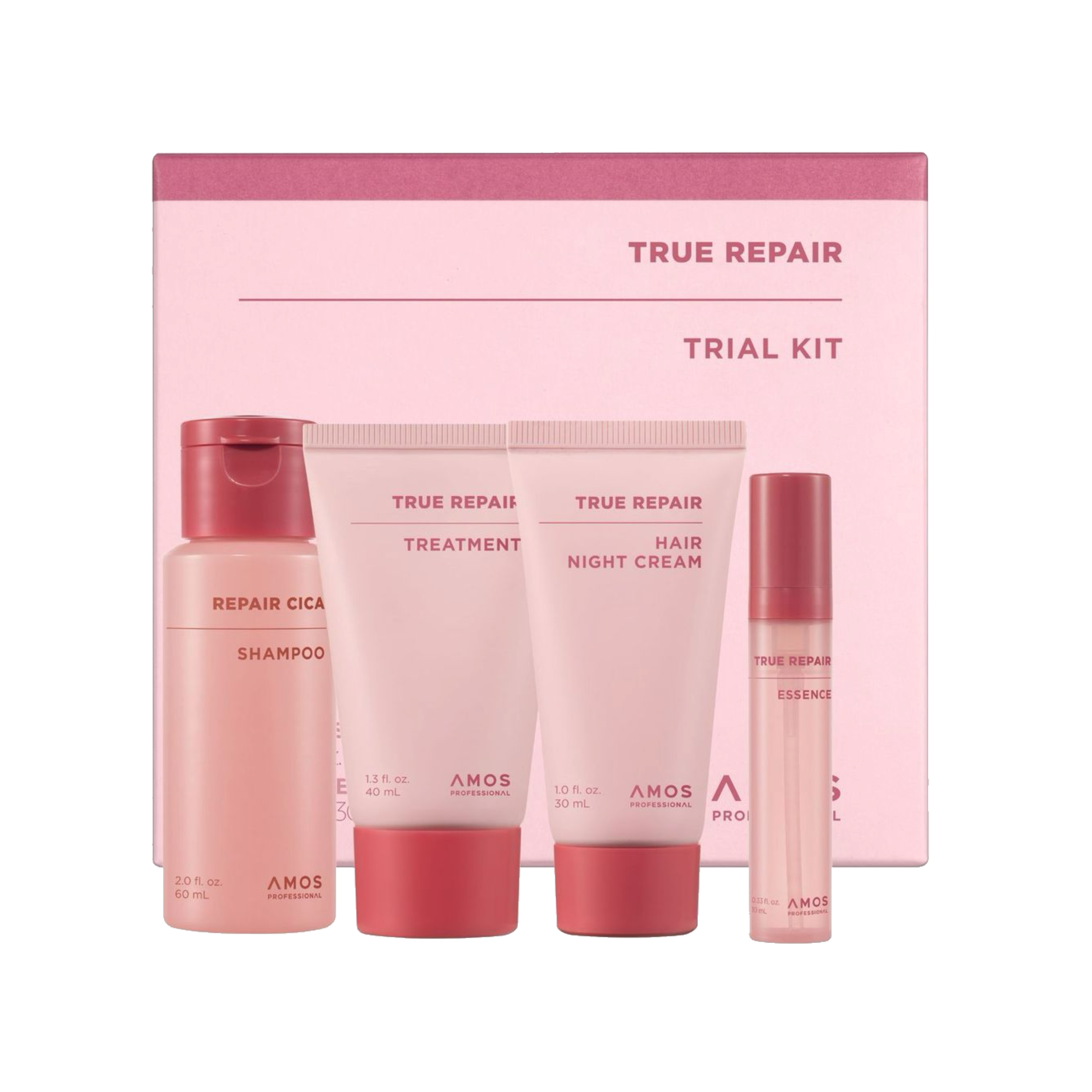 Набір мініатюр продуктів для сухого та пошкодженого волосся AMOS Professional True Repair Trial Kit